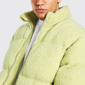 Logo personnalisé Veste polaire Sherpa chaude d'hiver rembourrée en coton de haute qualité avec fermeture éclair - Product Image 5