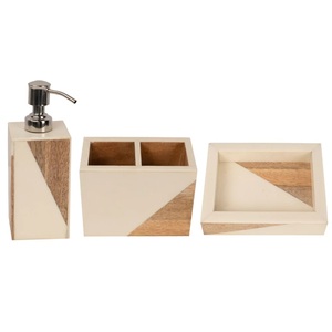 Accesorios de baño de diseño antiguo hechos a mano, accesorios de baño, conjunto de accesorios de baño de madera, conjunto de baño de madera de estilo Vintage - Product Image 3