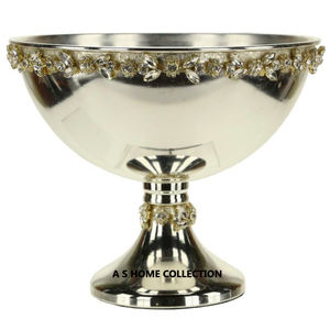 Tazón de tuercas de Decoración de mesa grande con forma de flor decorativa de 4 niveles de calidad de lujo dorado brillante de metal - Product Image 4