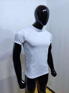 Camiseta deportiva superventas 170GSM, camiseta personalizada de manga corta con cuello redondo, camiseta blanca de malla deportiva de secado rápido en blanco - Product Image 2