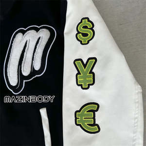 OEM personalizado de moda de lana Varsity chaqueta de cuero de manga genuina bordado personalizado Chenille College Letterman chaqueta para los hombres - Product Image 4