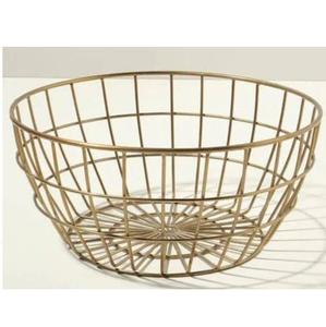 Cesta de Alambre Metálica Chapada en Oro Hecha a Mano Personalizada, Cesta de Malla Metálica Multiusos, Cesta de Frutas de Metal - Product Image 1