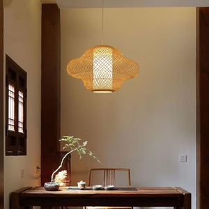 Lámpara colgante de sombra de bambú tejida de la mejor calidad, luces colgantes de jaula tejidas a mano clásicas para restaurante, cocina, comedor, lámpara de decoración - Product Image 2