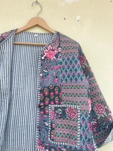 แจ็คเก็ตผ้าสักหลาดกระดุมสองแถวสไตล์โบฮีเมียนสำหรับผู้หญิงเสื้อคลุมฮิปปี้ปักลายช้างผ้าฝ้าย100% ระบายอากาศได้ดี - Product Image 6