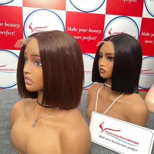 10 pouces à 16 pouces courte droite Bob perruques vierge vietnamien cheveux humains avant de lacet perruque Texture dentelle transparente 12A Grade - Product Image 5