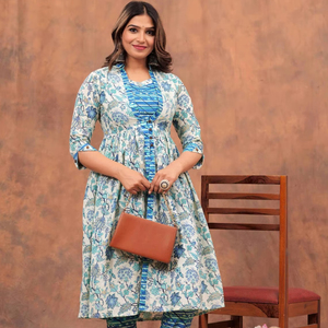 Verano Algodón A-line trabajo Kurti pantalón conjunto muy cómodo India fabricante al por mayor Kurtis para mujeres en la India - Product Image 1