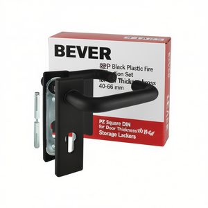 82P Black Plastic Fire Protection Set for Door Thickness 40-66 mm PZ Square DIN Left/Right BEVER <b>Storage</b> <b>Lockers</b> - Product Image 3