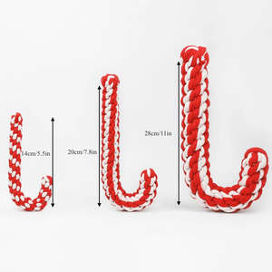 Juguete de Cuerda Trenzada para Mascotas, Diseño de Bastón de Caramelo de Algodón, Lujoso y Duradero, para Jugar, Uso Diario, en Bolsa - Product Image 4