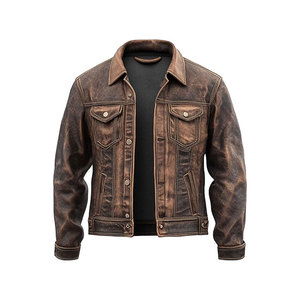 Leather Winter Jacket Solid Color Men Leather Jacket Street Wear Men Leather Jacket - Product Image 3
