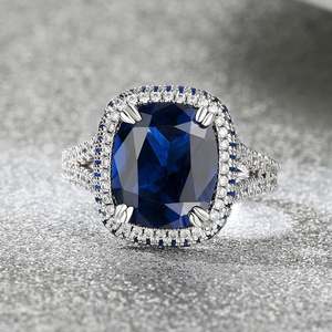 Bague de fiançailles Jeulia en argent sterling avec saphir rose taille coussin 14 carats et halo - Product Image 5