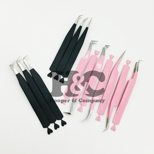 แหนบคีบขนตาปลอมขนมิงค์ดีไซน์รูปหัวใจทำจากสเตนเลสสตีลด้ามเรียบแหนบต่อขนตาแบบยั่งยืน - Product Image 3