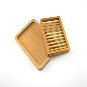 Jabonera de bambú cuadrada personalizada 100%, jabonera de madera de alta calidad para baño biodegradable, soporte de jabón de bambú, drenaje con cubierta - Product Image 6