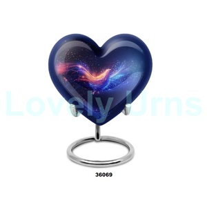 Venta caliente aluminio corazón pollo cremación adulto urna para cenizas humanas decorativa grande urna funeraria con soporte y bolsa gratis - Product Image 5