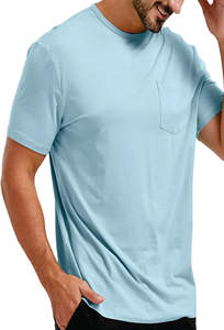 Ringer Casual Cotton <b>T</b>-<b>Shirts</b> for Men Lightweight Breathable <b>with</b> <b>Pocket</b> Detail for Women Style - Product Image 3