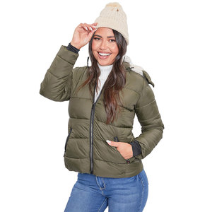 Wholesales Price Women <b>Winter</b> Short Padded Puffer <b>Coats</b> Jackets Outwear <b>Thick</b> Padding Puffer Jackets With Hood - Product Image 1