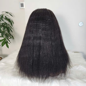 Barato Full Hd Yaki Kinky Straight Lace Frontal peluca cruda vietnamita cutícula alineada virgen cabello humano encaje frontal peluca cabello humano - Product Image 3
