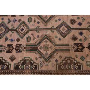 Alfombra Turca Grande de 4.6x10 pies, Alfombra de Lana con Diseño Floral Marrón y Azul - Product Image 5