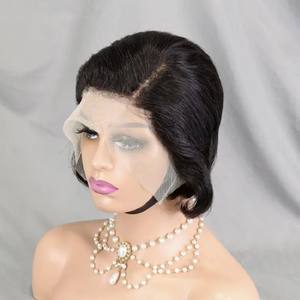 Peluca de Cabello Virgen Remy Brasileño Natural Negro con Parte Media Recta, Línea de Cabello Pre-arrancada, Sin Procesar, con Cutícula, para Mujer, Base de Seda - Product Image 2