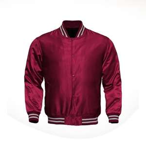 Bombardero de béisbol de dos tonos, chaquetas de satén Varsity para hombres, superventas, chaquetas universitarias de invierno de satén de estilo fresco personalizado, cuerpo de satén - Product Image 5