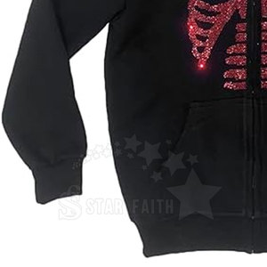 Sweat à capuche à paillettes élégant délavé à l'acide pour hommes basique surdimensionné coton mélangé pull sweat strass imprimé pour l'hiver Hip Hop - Product Image 6