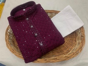 Vêtements décontractés pour fête de mariage Design rayonne Ciaz Kurta traditionnel et lourd pour hommes avec pyjama Meilleure qualité Fournisseur indien à bas prix - Product Image 4