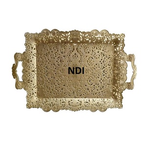 ถาดโลหะสำหรับตกแต่งทำด้วยมือสำหรับตกแต่งโต๊ะในโรงแรมบนโต๊ะตกแต่งของหวานหรือเค้กผลไม้ถาดเสิร์ฟอาหาร - Product Image 1