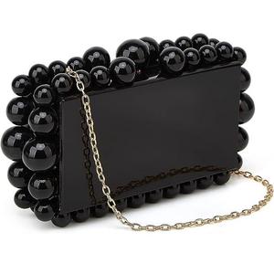 Bolsos de mano de resina de moda para mujer superventas con bordado de incrustaciones de piedras preciosas, bolso de noche personalizado, bolsos de mano al por mayor - Product Image 2