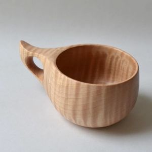 100% tasse en bois naturel pour bière et barware et dessus de table avec poignée tasse à bière tasse à café à boire à la main - Product Image 2
