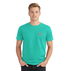 เสื้อยืดผ้าฝ้ายสีขาว100% สำหรับผู้ชายพิมพ์โลโก้แบบกำหนดเอง - Product Image 1