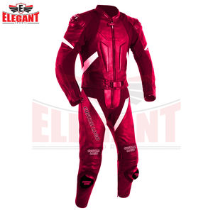 Combinaison en cuir de moto unisexe de style actuel, équipement de course de moto avec design imprimé coupe-vent, cuir véritable pour une utilisation hivernale - Product Image 6