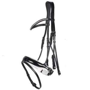 Venta al por mayor nueva brida de cuero snaffle de caballo de alta calidad en negro mejor nueva brida anatómica brida de cuero anatómica de caballo - Product Image 2