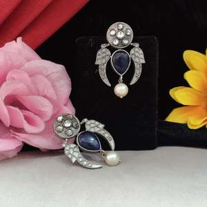 Green Oxidised Coloured Fashion <b>Stud</b> <b>Earrings</b> for Women Elegant Stone <b>Studs</b> for Everyday Outfits Versatile for <b>Girls</b> - Product Image 4