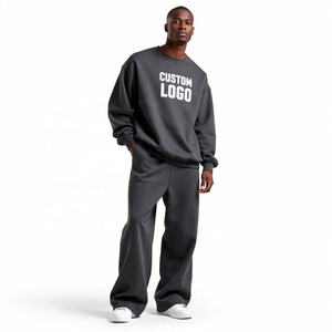 Hombre personalizado 100% algodón de gran tamaño de lana Drop Shoulder French Terry Hoodie Y2k Hip Hop Heavyweight Streetwear chándal - Product Image 5