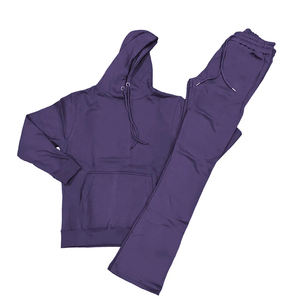 New Design Printing Sublimation Elegant Tracksuit for Women USA Size Pullover flare sweatpants full <b>zip</b> up <b>hoodie</b> tracksuit - Product Image 3