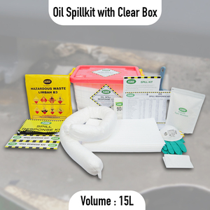Kit para Derrames de Petróleo de 15 Litros con Caja Transparente – Kit Industrial para Contención de Derrames de Petróleo y Limpieza de Emergencia - Product Image 2