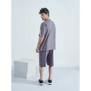 Pantalones Cortos Deportivos NSOMI Cómodos, de Corte Regular, Tejidos en Poliéster y Algodón, con Cintura Elástica, Transpirables y Decorados con Logotipo - Product Image 3