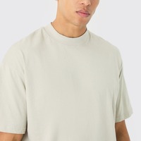 T-shirt Homme Polyvalent en Coton Biologique Tricoté 100% Premium, Coupe Boxy à Épaules Tombantes, Personnalisable avec Logo, Vierge, Streetwear Respirant, Modèle Ancien