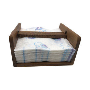 Porte-serviettes rustique en bois de manguier Fait à la main Porte-mouchoirs rond avec couvercle en bois de manguier Organisateur de serviettes Porte-conteneur - Product Image 5