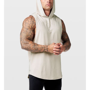 2026 Men Workout Hooded Tank Tops Sports Bodybuilding Stringer Muscle Cut Off T Shirt Men's Sleeveless <b>Gym</b> <b>Hoodies</b> for Men - Product Image 3