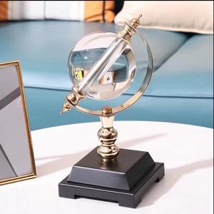 ลูกโลกคริสตัลอุปกรณ์ตกแต่งโต๊ะทำจากโลหะและไม้อุปกรณ์ตกแต่งสำหรับห้องอ่านหนังสือและสำนักงานดีไซน์แบบอิตาลี - Product Image 6