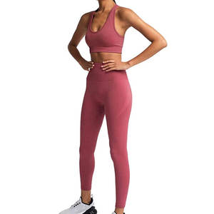 Yogaset personalizado más vendido para damas Estilo único altamente de moda con patrón sólido Etiqueta privada Conjunto de yoga personalizado - Product Image 3