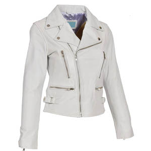 Meilleures ventes Vestes décontractées d'hiver pour femmes Logo personnalisé Conception tricotée respirante en cuir PU véritable avec décoration en chaîne et fermeture éclair - Product Image 3