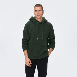 Alta calidad 330gsm Coral rizado polar bordado sudaderas con capucha personalizado Sherpa forrado cremallera pulóver con capucha para hombres al por mayor - Product Image 1