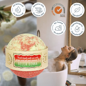 บาธบอมบ์ เบลล่า ดอนน่า กลิ่นหอมโรแมนติก ฟองฟู่ อาบน้ำสบู่ฟู่ ทำด้วยมือ ประสบการณ์จากธรรมชาติ ผลิตในลัตเวีย สหภาพยุโรป รับผลิตแบรนด์ส่วนตัว ขายส่ง - Product Image 3