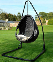 Fauteuil suspendu d'extérieur moderne en rotin tressé, chaise œuf avec coussin, taille enfant et adulte, balançoire double pour cour, parc, salle de sport