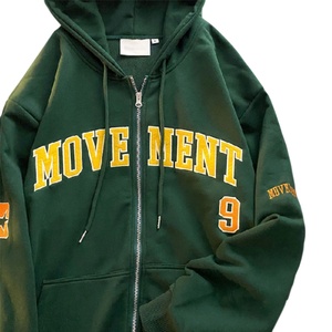 Custom Oversized Hoodie Full <b>Zip</b> Hoodie Puff Print Embroidered Hoodies Graphic Long Sleeve Heavy Weight Oversized - Product Image 3