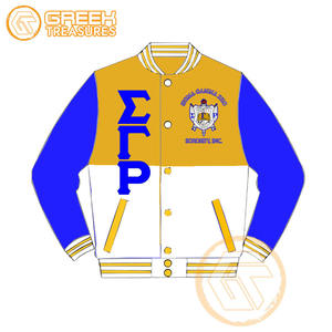 Personalizado Sigma Gamma Rho Satén Bordado Acolchado Impermeable Transpirable Varsity Jacket Sorority Ropa griega de alta calidad - Product Image 1