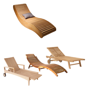 Plage Hôtel Piscine Patio Daybed Mobilier d'extérieur Rotin Aluminium ou bois Chaise Longue Produit Chaise - Product Image 5