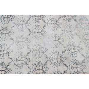 Tapis turc vintage 3,2 x 5,6 pieds, tapis d'appoint, tapis en laine à carreaux blancs et verts - Product Image 5