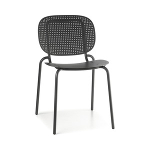 Stackable Outdoor Metal <b>Chair</b> with Perforated Steel Seat and Back, Galvanized Powder Coated Frame for Restaurant Cafe Terrace - Product Image 3